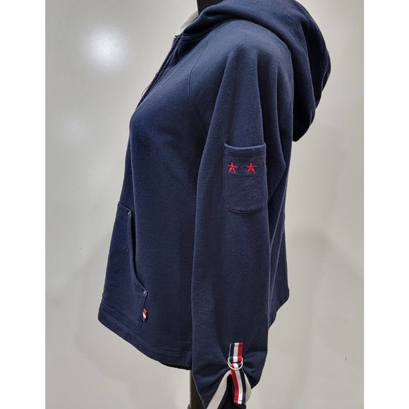 Norton Studio Patriotic Nautical Hooded Preppy Jacket 100% Cotton Size P Large - Picture 8 of 10
